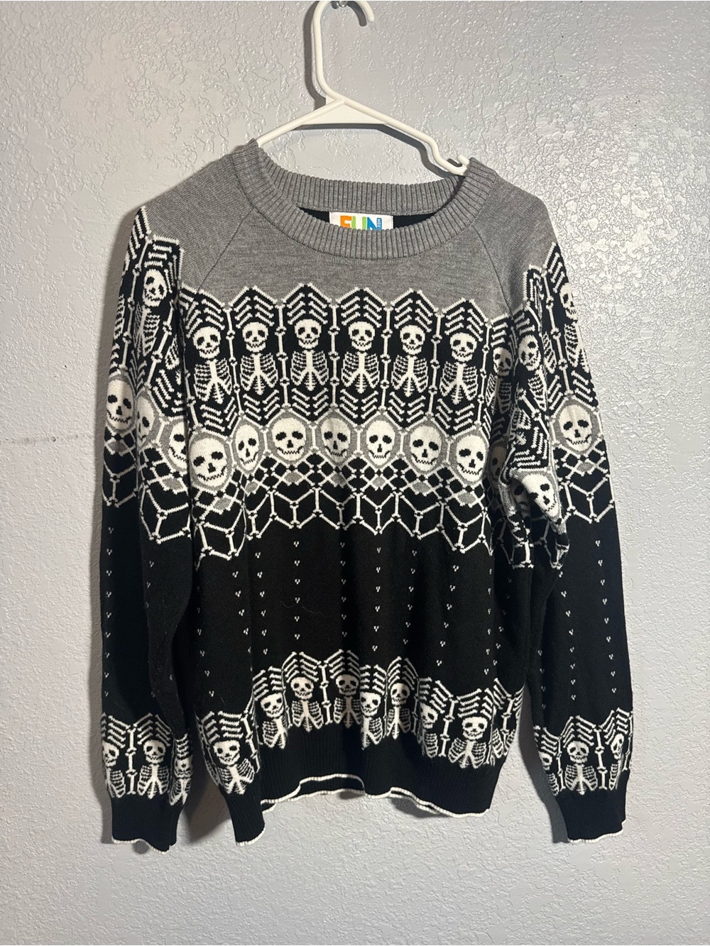 Skeleton Crewneck Sweater - Black/Gray
